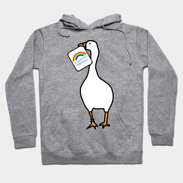 Goose with Stolen Essential Employee Rainbow Card Hoodie by ellenhenryart